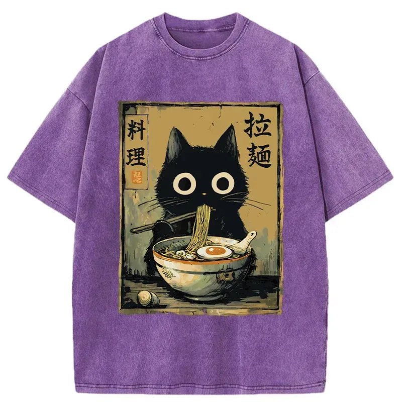Trending Black Cat Ramen T-Shirt