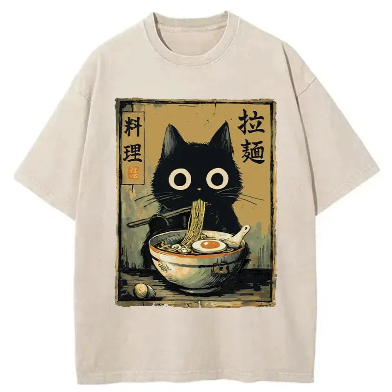 Trending Black Cat Ramen T-Shirt