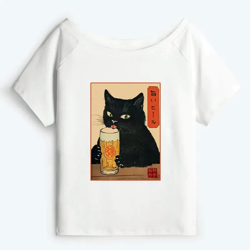 Kyoto Cat Beer T-Shirt for Vacation