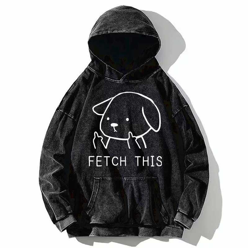 Kyoto-Lion Fetch This Dog Washed Hoodie
