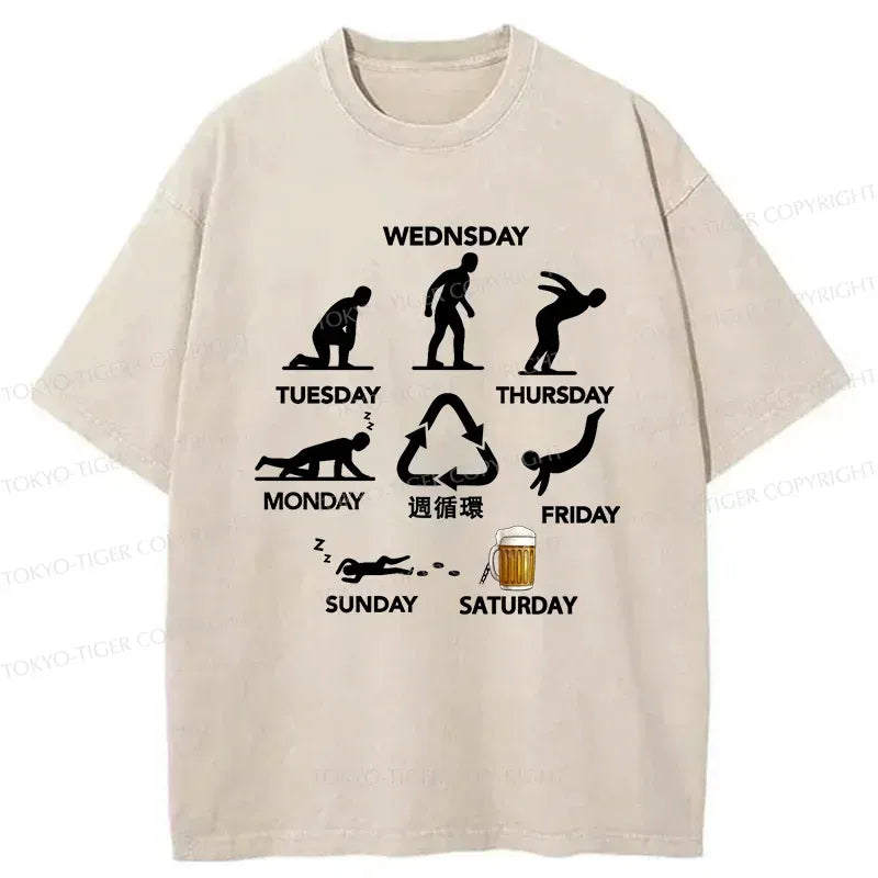 japanese vintage washed t-shirt for men
