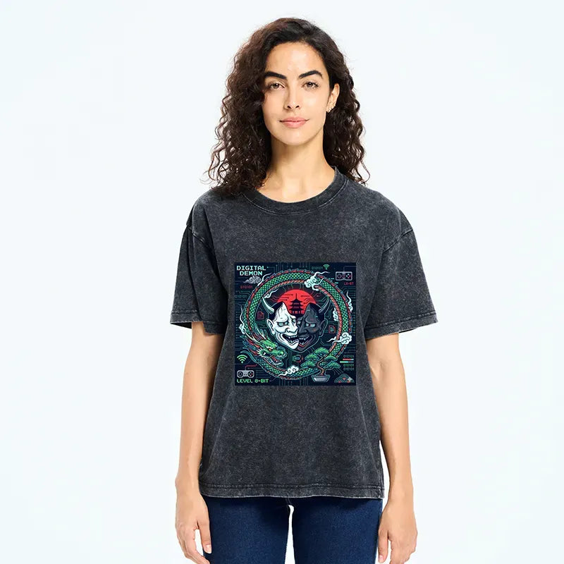 Best Seller Japanese Hannya Washed T-Shirt
