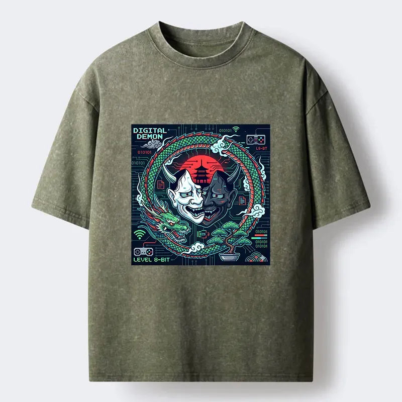 Best Seller Japanese Hannya Washed T-Shirt