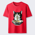 Cute Cat Eating Ramen Japanese Classic T-Shirt
