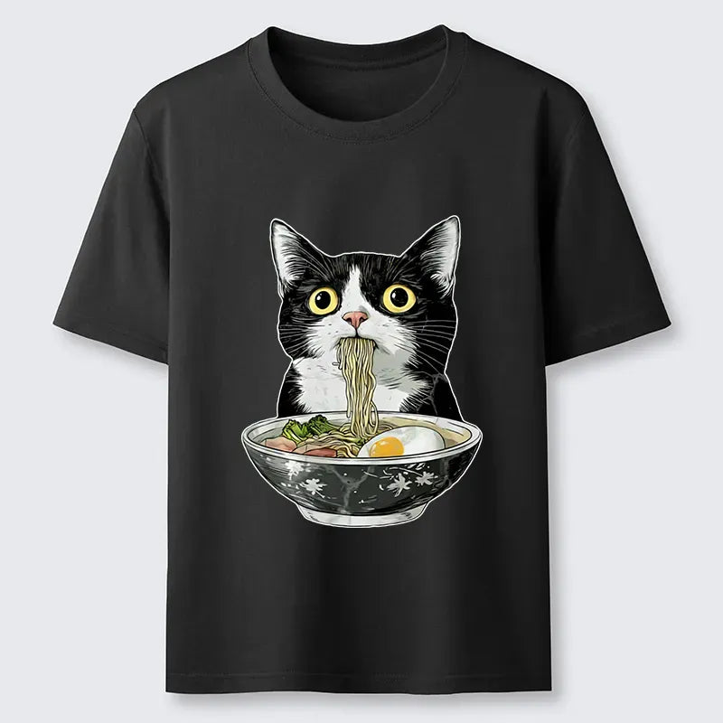 Kyoto Lion Cat Ramen Unisex Cotton Tee