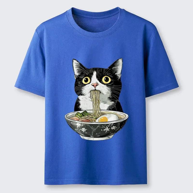 Kyoto-Lion Cute Cat Eating Japan Ramen Classic T-Shirt