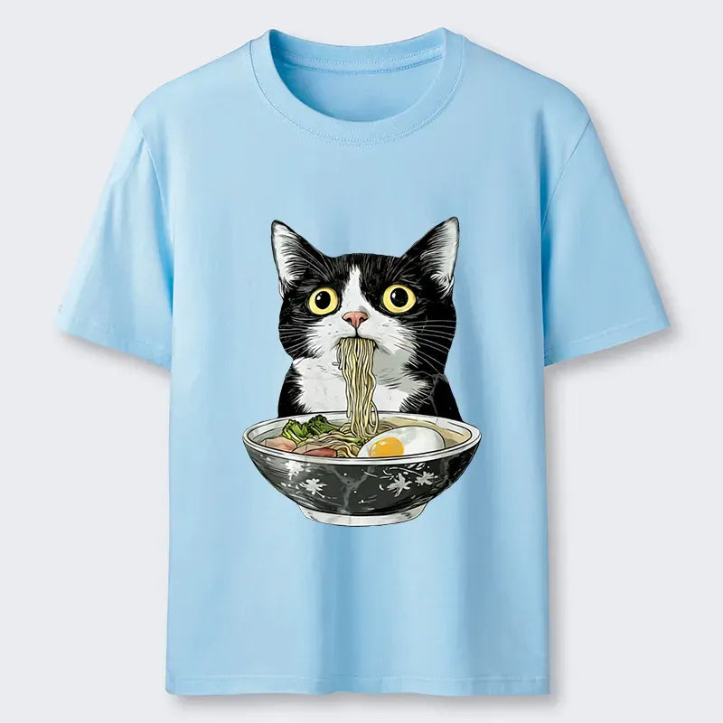 Kyoto Lion Cat Ramen Unisex Cotton Tee