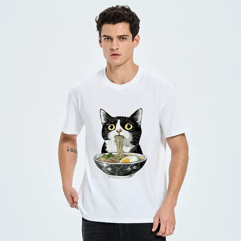 Kyoto Lion Cat Ramen Unisex Cotton Tee
