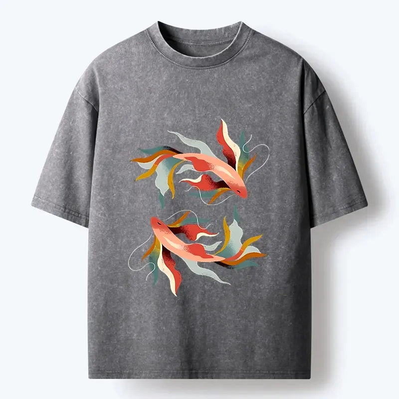 Unisex Cotton Koi T-Shirt for Summer