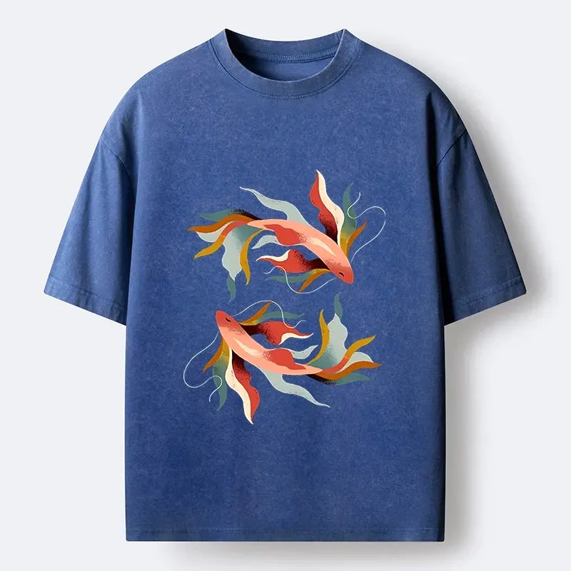 Unisex Cotton Koi T-Shirt for Summer