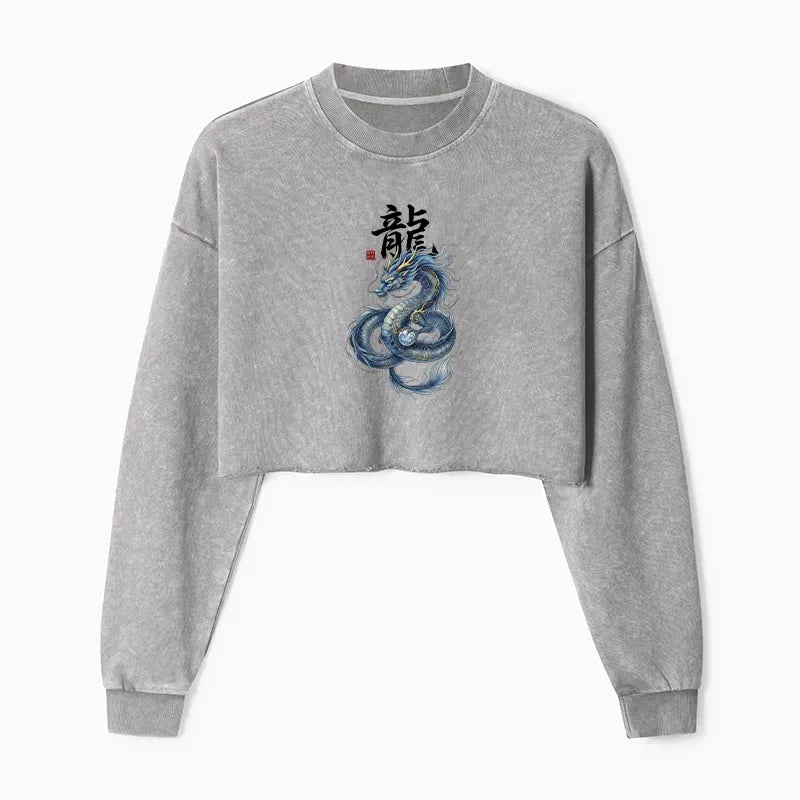 Japanese Mythic Dragon Crop Sweatshirt
