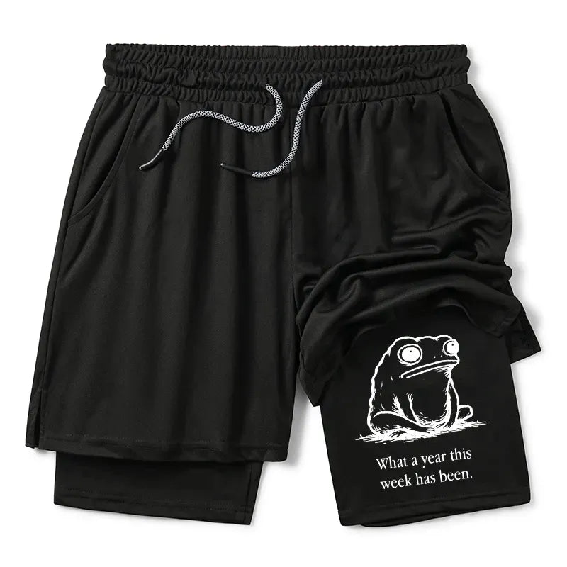 Unisex gym shorts with Japanese lion design