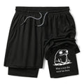 Unisex gym shorts with Japanese lion design