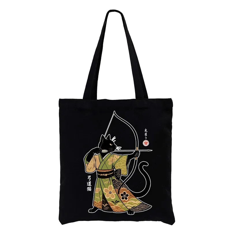 Kyoto-Lion Japan Cat Archery Tote Bag