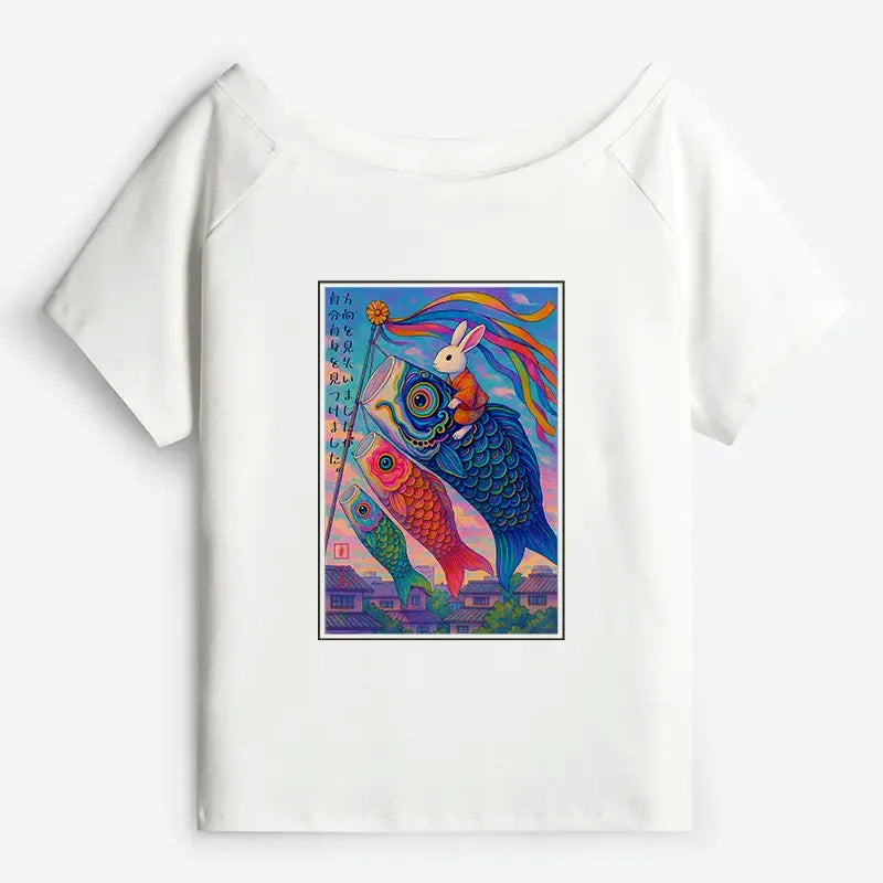 Kyoto Lion ukiyoe t-shirt for gift for her