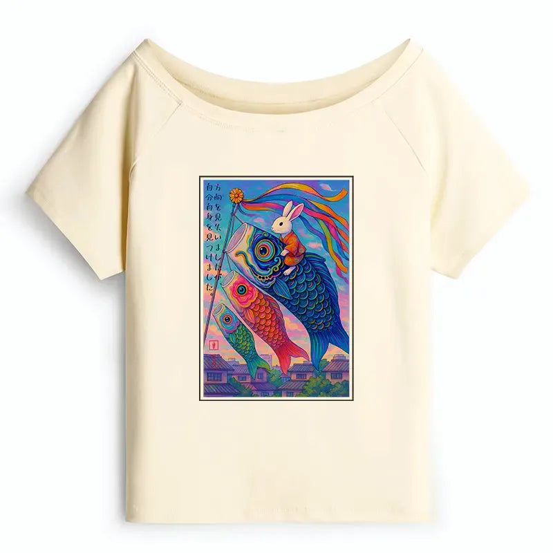 Kyoto Lion ukiyoe t-shirt for gift for her