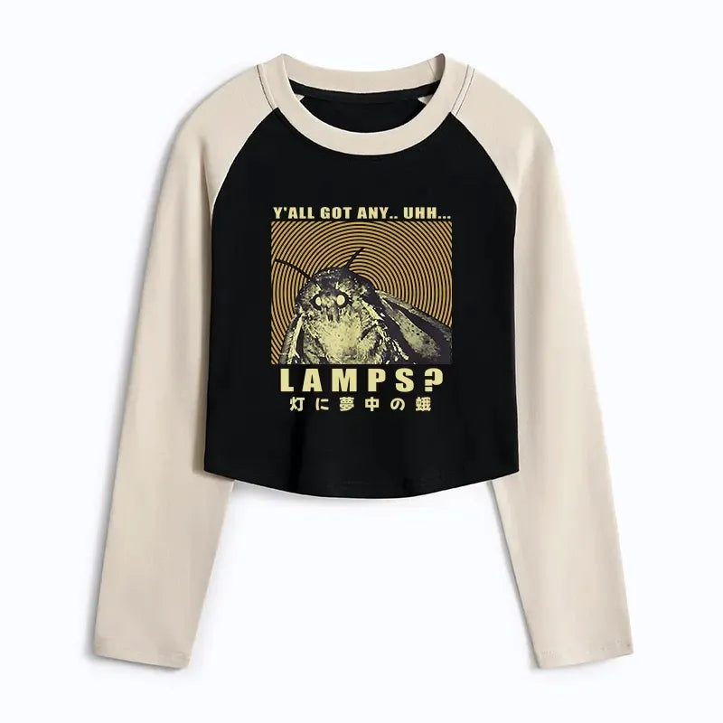 ukiyo-e moth raglan tee