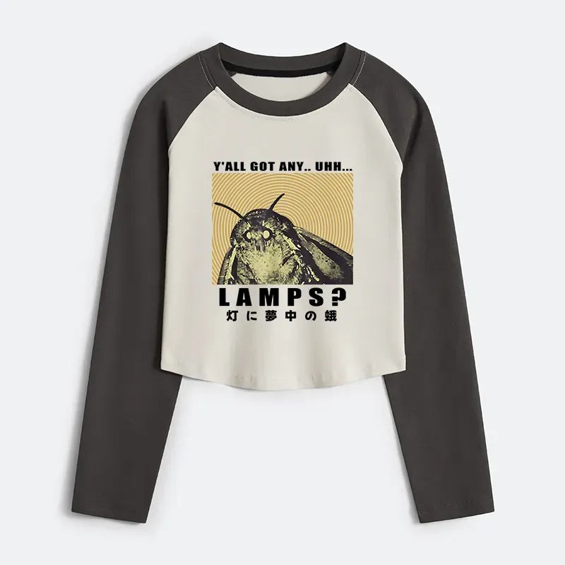 kyoto-lion moth crop top for women