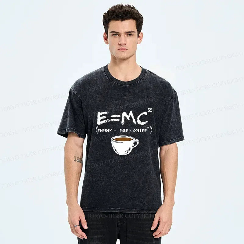 Kyoto-Lion Coffee Formula Funny Washed T-Shirt