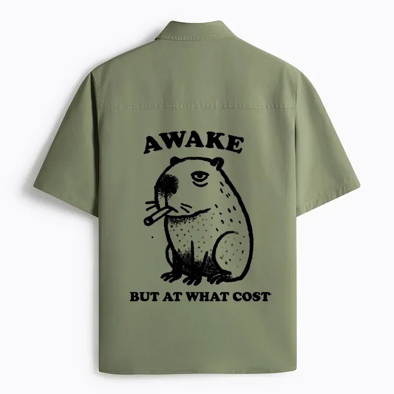 Japanese Smoking Capybara Work Shirt