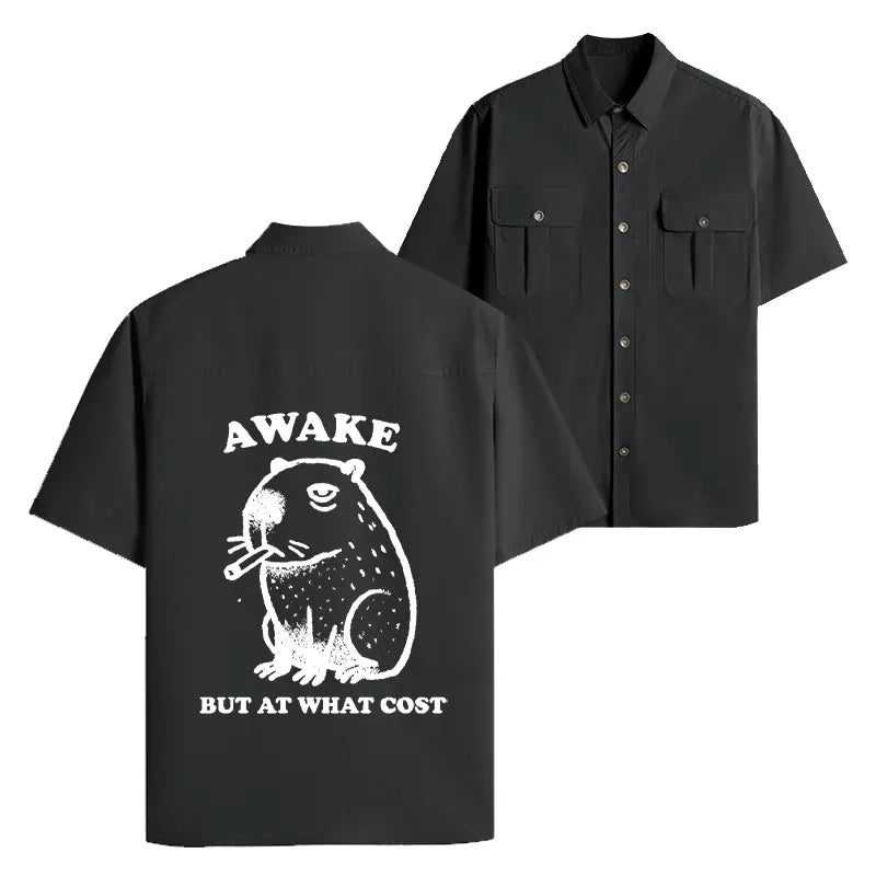 Japanese Smoking Capybara Work Shirt