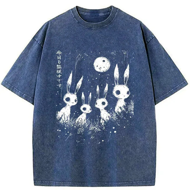 Kyoto Lion Rabbit Watching You Casual Tee