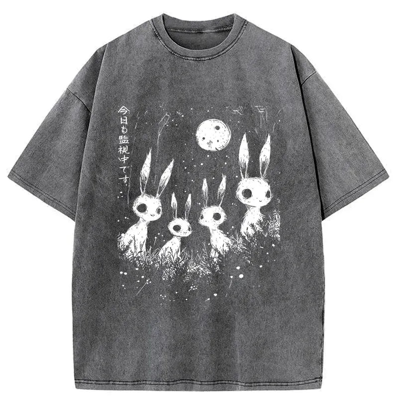 Kyoto Lion Rabbit Watching You Casual Tee