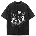 Unisex Cotton T-Shirt with Japanese Rabbit Print