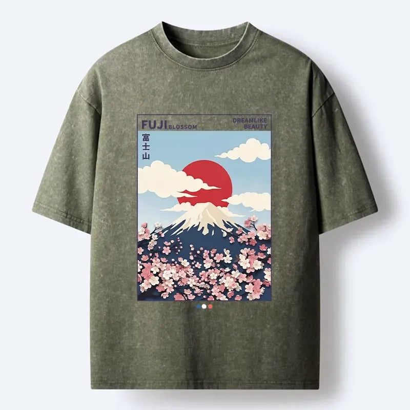 Japanese Mount Fuji Washed T-Shirt