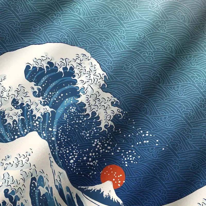 Vintage ukiyo-e aloha shirt for summer