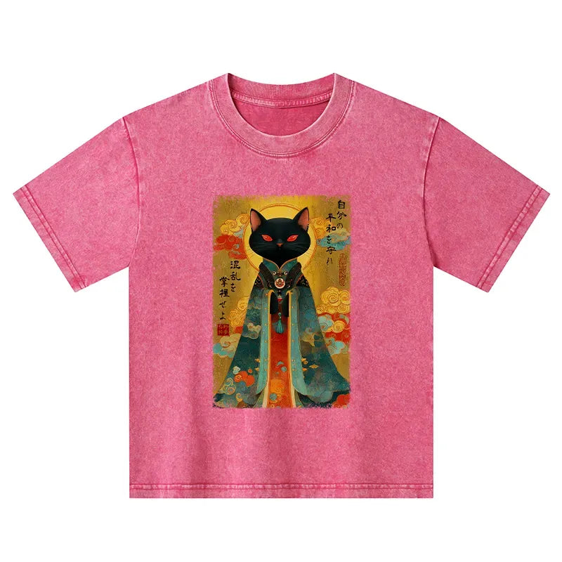 Kyoto-Lion Master Your Chaos, Protect Your Peace Kids Washed T-Shirt