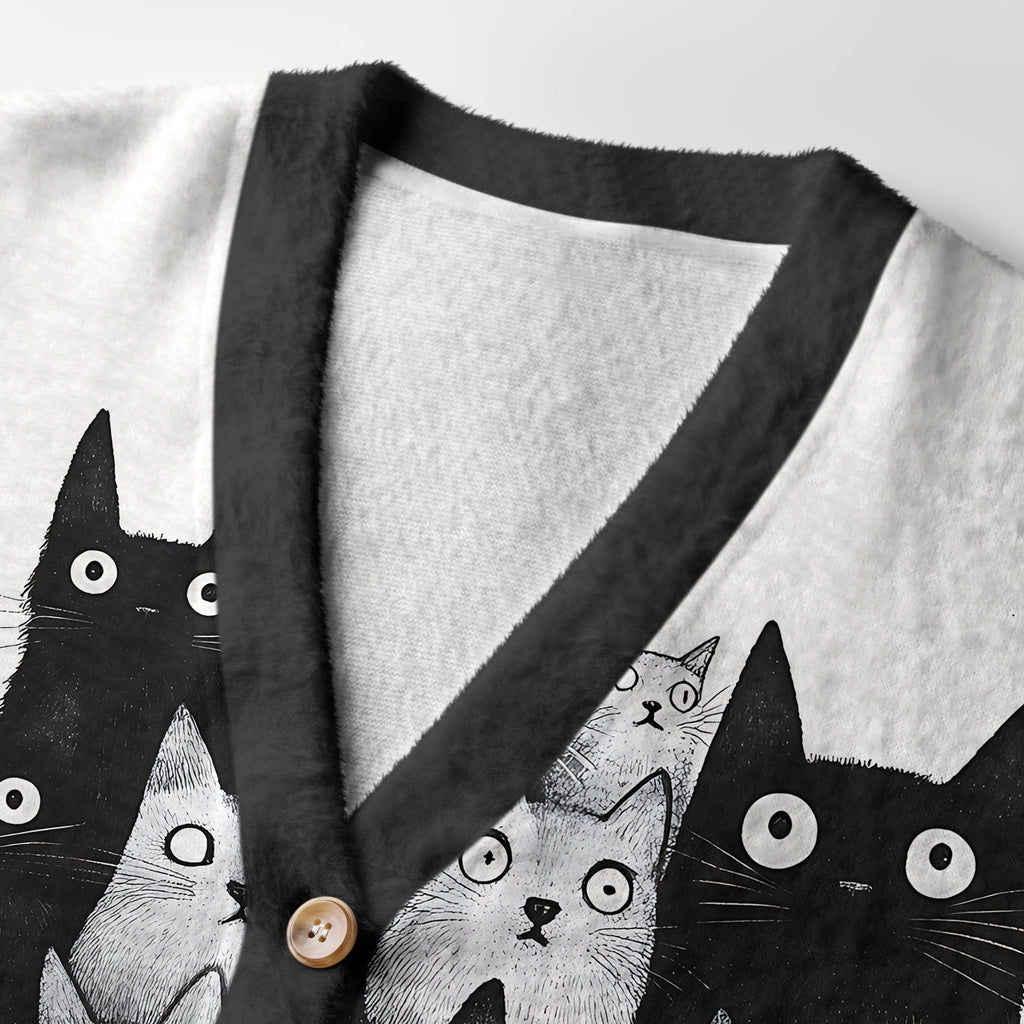 Kyoto-Lion The Judgmental Stare Of Cats Ugly Cardigan Sweater