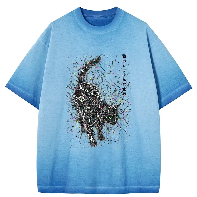 Kyoto-Lion In The Spectrum Of Cats Gradient Washed T-Shirt