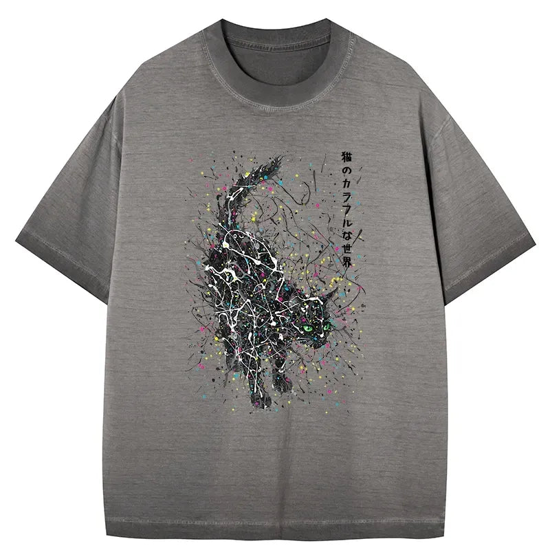 japanese cat t-shirt gift for him