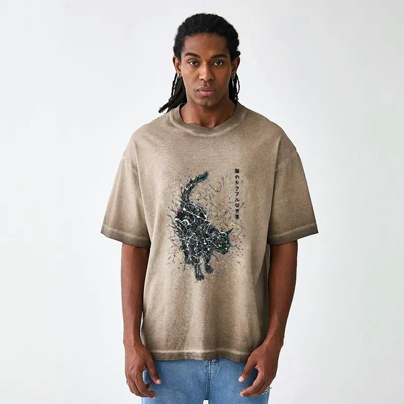 kyoto lion japanese cat t-shirt
