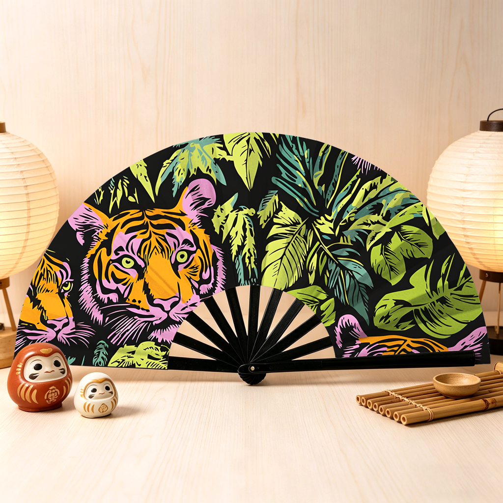 Lion Tiger Jungle Hand Fan for Decoration