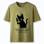 Kyoto-Lion Black Cat With A Knife Japan Classic T-Shirt