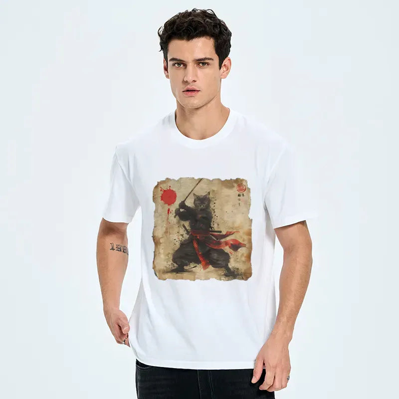 Kyoto-Lion Retro Japanese Samurai Cat Classic T-Shirt