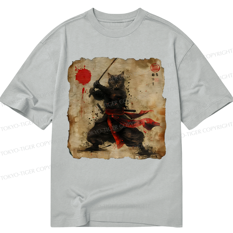 Kyoto-Lion Retro Japanese Samurai Cat Classic T-Shirt