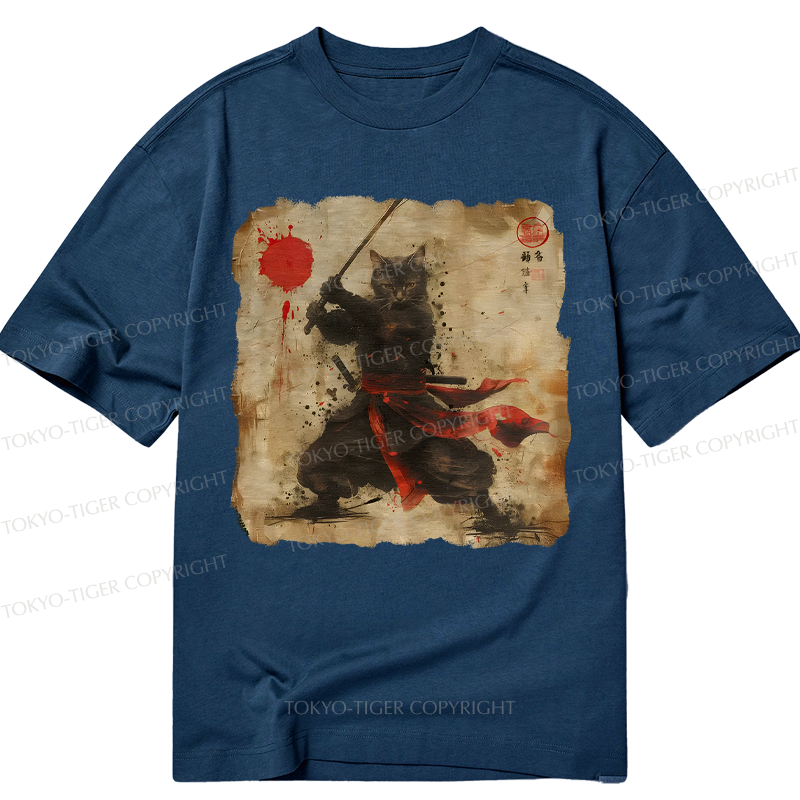 Kyoto-Lion Retro Japanese Samurai Cat Classic T-Shirt