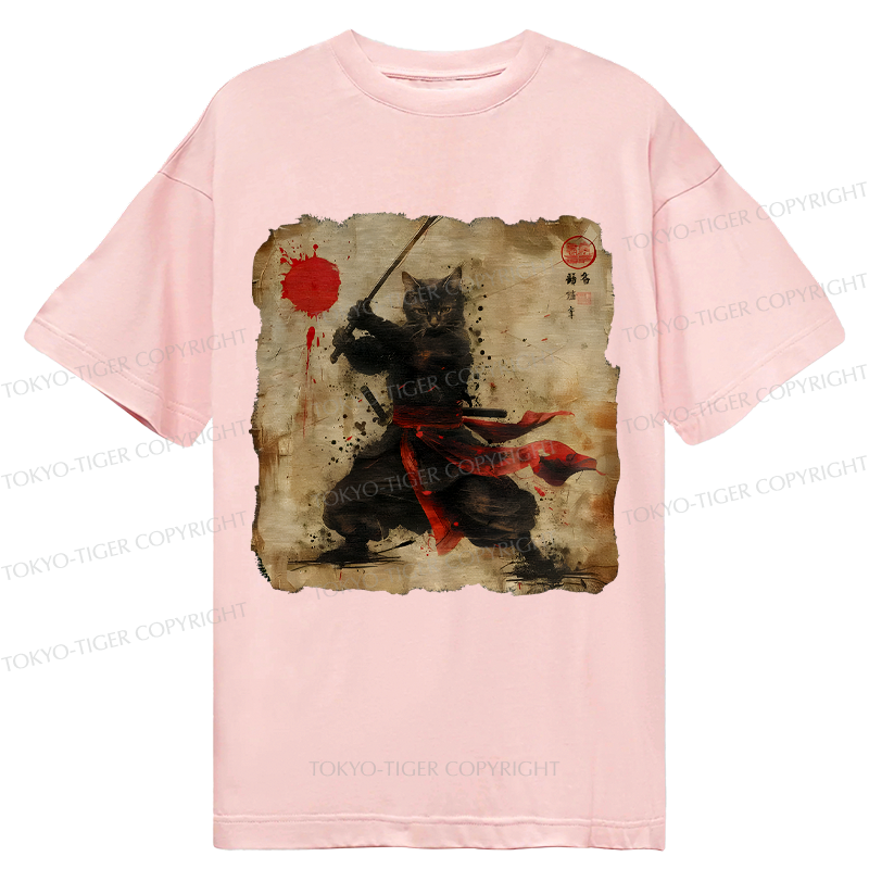 Kyoto-Lion Retro Japanese Samurai Cat Classic T-Shirt