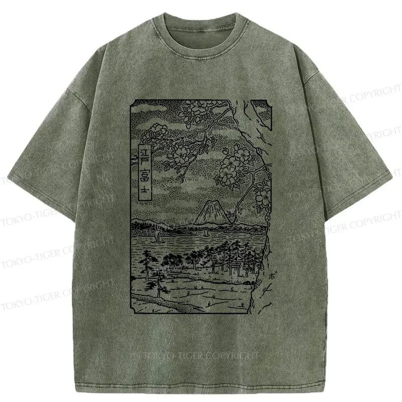Japanese Woodblock Print T-Shirt for Daily Wear