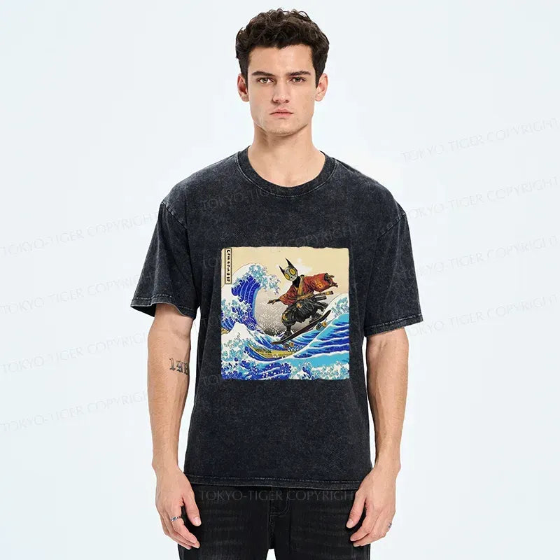 kyoto lion retro cat t-shirt for daily wear