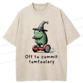 Kyoto-Lion Frog Riding A Balance Scooter Japan Washed T-Shirt