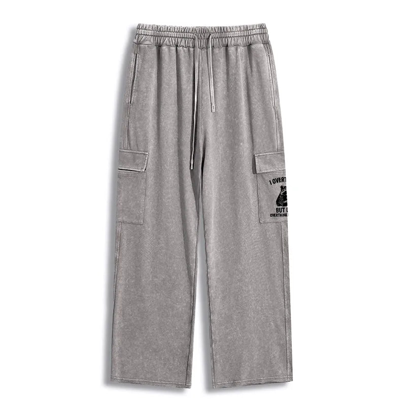 Kyoto-Lion Constant Overthinking Washed Utility Sweatpants