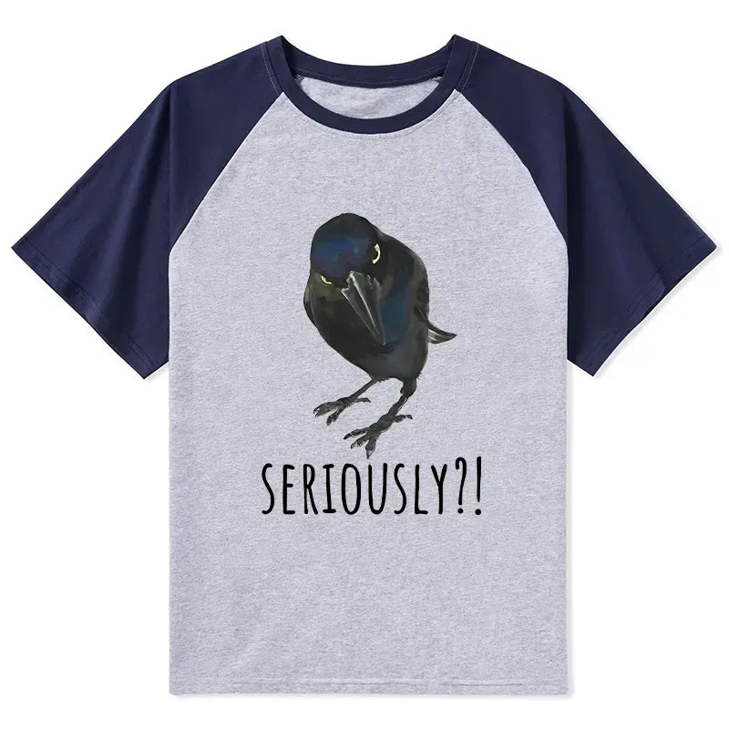 Japanese Raven Graphic Tee for Daily Wear