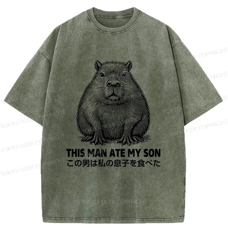 Vintage Ukiyo-e Capybara T-Shirt for Summer