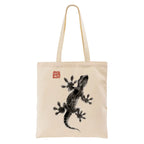 Kyoto-Lion Minimal Asian Ink Brush Gecko Vibe Tote Bag