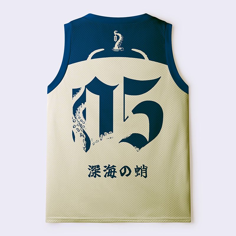 Blue Octopus Mesh Tank Top for Gym