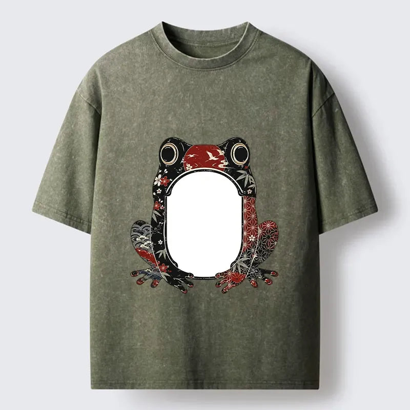 Retro Sakura Frog T-Shirt for Summer